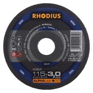 25x Rhodius KSM Metall Trennscheibe | Ø115 mm - Dicke 3 mm -  Bohrung 22.23 mm | Form: gerade | 200539
