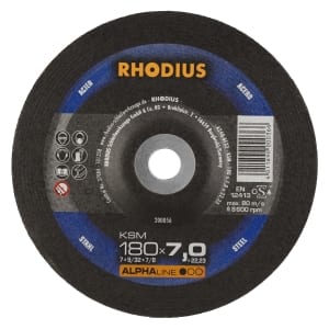 10x Rhodius KSM Metall Schruppscheibe | Ø180 mm - Dicke 7 mm -  Bohrung 22.23 mm | Form: gerade | 200056