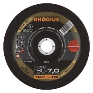 10x Rhodius RS480 Schruppschleifscheibe 180x7x22.23 mm | 210240