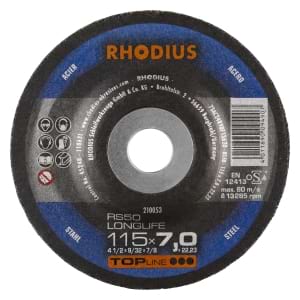 25x Rhodius RS50 Longlife Schruppschleifscheibe 115x7x22.23 mm | 210053