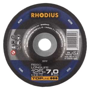 25x Rhodius RS50 Longlife Schruppschleifscheibe 125x7x22.23 mm | 209797
