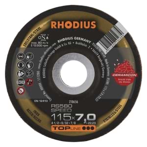 25x Rhodius RS580 Schruppschleifscheibe 115x7x22.23 mm | 210656