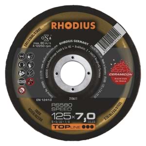 25x Rhodius RS580 Schruppschleifscheibe 125x7x22.23 mm | 210611