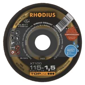 25x Rhodius XT100 Metall Trennscheibe | Ø115 mm - Dicke 1.5 mm -  Bohrung 22.23 mm | Form: gerade | 210221