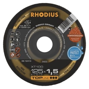 25x Rhodius XT100 Metall Trennscheibe | Ø125 mm - Dicke 1.5 mm -  Bohrung 22.23 mm | Form: gerade | 210223