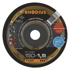 25x Rhodius XT100 Metall Trennscheibe | Ø150 mm - Dicke 1.5 mm -  Bohrung 22.23 mm | Form: gerade | 210224