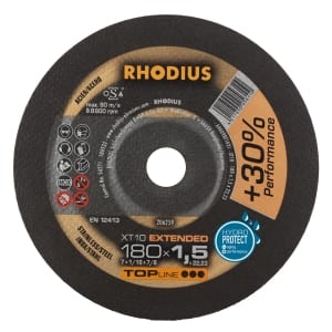 25x Rhodius XT10 Metall Trennscheibe | Ø180 mm - Dicke 1.5 mm -  Bohrung 22.23 mm | Form: gerade | 206259