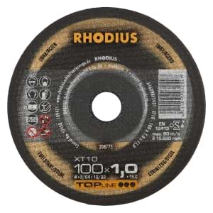 25x Rhodius XT10 Metall Trennscheibe | Ø105 mm - Dicke 1 mm -  Bohrung 15 mm | Form: gerade | 208775