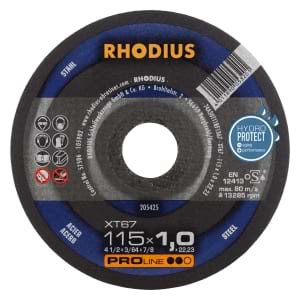 50x Rhodius XT67 Metall Trennscheibe | Ø115 mm - Dicke 1 mm -  Bohrung 22.23 mm | Form: gerade | 205425