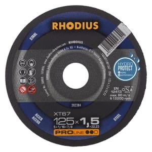 50x Rhodius XT67 Metall Trennscheibe | Ø125 mm - Dicke 1.5 mm -  Bohrung 22.23 mm | Form: gerade | 202384