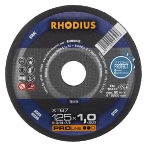 50x Rhodius XT67 Metall Trennscheibe | Ø125 mm - Dicke 1 mm -  Bohrung 22.23 mm | Form: gerade | 205426