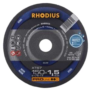 25x Rhodius XT67 Metall Trennscheibe | Ø150 mm - Dicke 1.5 mm -  Bohrung 22.23 mm | Form: gerade | 205709