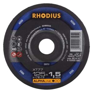 100x Rhodius XT77 Metall Trennscheibe | Ø125 mm - Dicke 1.5 mm -  Bohrung 22.23 mm | Form: gerade | 208701