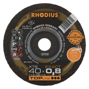 50x Rhodius XT8 Exact Metall Trennscheibe | Ø40 mm - Dicke 0.8 mm -  Bohrung 6 mm | Form: Mini-gerade | 207058