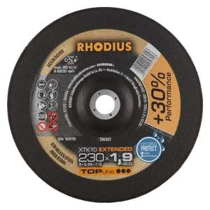 25x Rhodius XT10 Metall Trennscheibe | Ø230 mm - Dicke 1.9 mm -  Bohrung 22.23 mm | Form: gekroepft | 206263