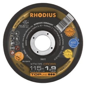 25x Rhodius XTK35 Metall Trennscheibe / Schruppscheibe | Ø115 mm - Dicke 1.9 mm -  Bohrung 22.23 mm | 208372