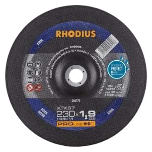25x Rhodius XT67 Metall Trennscheibe | Ø230 mm - Dicke 1.9 mm -  Bohrung 22.23 mm | Form: gekroepft | 206773
