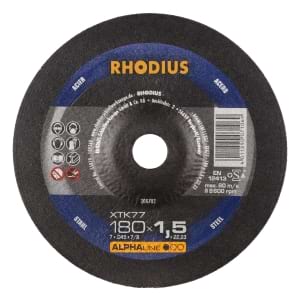 25x Rhodius XT77 Metall Trennscheibe | Ø180 mm - Dicke 1.5 mm -  Bohrung 22.23 mm | Form: gekroepft | 208702