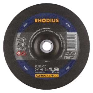 25x Rhodius XT77 Metall Trennscheibe | Ø230 mm - Dicke 1.9 mm -  Bohrung 22.23 mm | Form: gekroepft | 208703