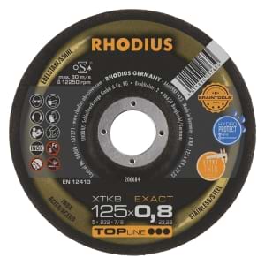 50x Rhodius XT8 Exact Metall Trennscheibe | Ø125 mm - Dicke 0.8 mm -  Bohrung 22.23 mm | Form: gekroepft | 206684