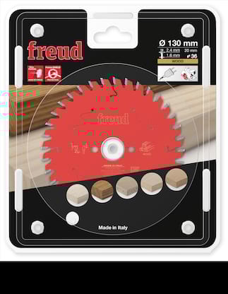 Freud HM Kreissägeblatt für Handkreissägen - 130 x 2.4/1.6 x 20 Z36 WZ