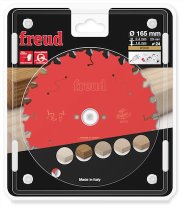 Freud HM Kreissägeblatt für Handkreissägen - 165 x 2.4/1.6 x 20 Z24 WZ