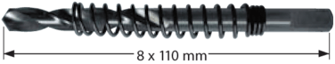 HM-bestückter Ersatz-Zentrierbohrer 8x110 mm