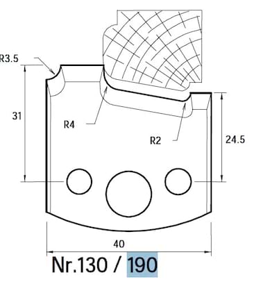 1 x SP Profilmesser Nr. 190 - 40 x 4