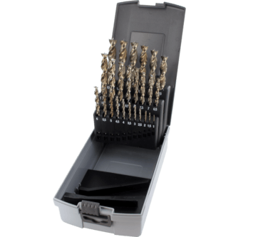 19-teiliger Holzspiralbohrer Satz HSS-G in Rose-Box Durchmesser 1 - 10 mm. 0.5 mm steigend