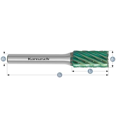 HM Frässtifte - 16 x 25 x 6 x 70 <br>Zahnform: HP-3 Pro - Form: Zylinder + Stirnverzahnung - DIN 8033: ZYB