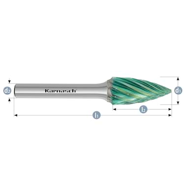 HM Frässtifte - 16 x 25 x 6 x 70 <br>Zahnform: HP-3 Pro - Form: Spitzbogen - DIN 8033: SPG