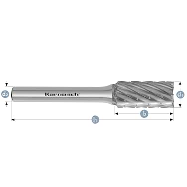 HM Frässtifte - 10 x 20 x 6 x 65 <br>Zahnform: HP-3 Pro - Form: Zylinder - DIN 8033: ZYA