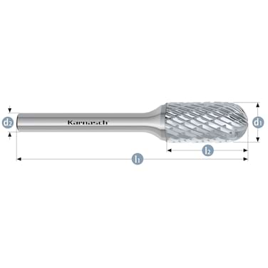 HM Frässtifte - 6 x 18 x 6 x 100 <br>Zahnform: HP-3 - Form: Walzenrundform - DIN 8033: WRC