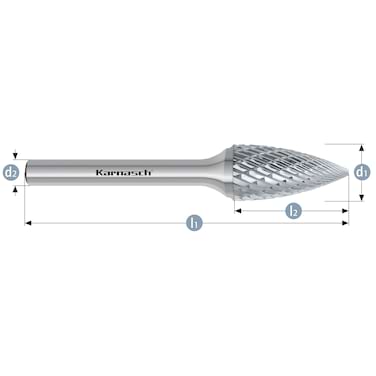 HM Frässtifte - 3 x 10 x 3 x 38 <br>Zahnform: HP-3 - Form: Spitzbogen - DIN 8033: SPG