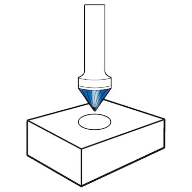 HM Frässtifte - 12 x 7 x 6 x 60 <br>Zahnform: HP-2 - Form: Kegel - 90 Grad - DIN 8033: KSK
