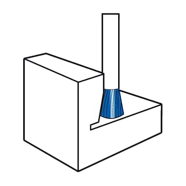 HM Frässtifte - 6 x 8 x 6 x 50 <br>Zahnform: HP-2 - Form: Winkel - DIN 8033: WKN