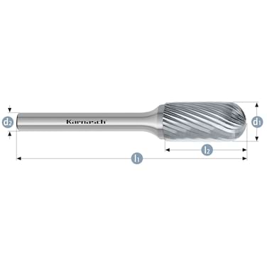 HM Frässtifte - 6 x 12.7 x 3 x 44 <br>Zahnform: HP-2 - Form: Walzenrundform - DIN 8033: WRC