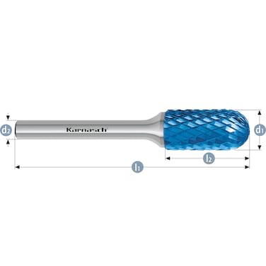 HM Frässtifte - 10 x 20 x 6 x 65 <br>Zahnform: HP-6 - Form: Walzenrundform - DIN 8033: WRC