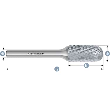 HM Frässtifte - 10 x 20 x 6 x 65 <br>Zahnform: HP-6 - Form: Walzenrundform - DIN 8033: WRC