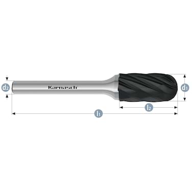 HM Frässtifte - 12 x 25 x 6 x 70 <br>Zahnform: HP-7 - Form: Walzenrundform - DIN 8033: WRC
