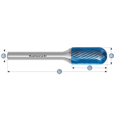 HM Frässtifte - 6 x 18 x 6 x 100 <br>Zahnform: HP-5 - Form: Walzenrundform - DIN 8033: WRC