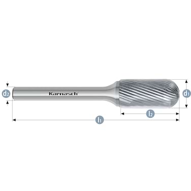 HM Frässtifte - 6 x 12 x 3 x 44 <br>Zahnform: HP-5 - Form: Walzenrundform - DIN 8033: WRC