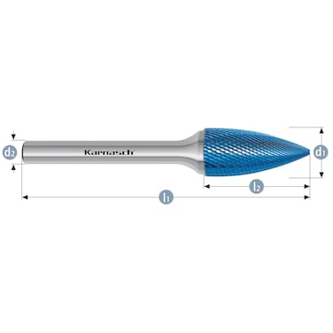 HM Frässtifte - 3 x 14 x 3 x 38 <br>Zahnform: HP-11 Micro - Form: Spitzbogen - DIN 8033: SPG