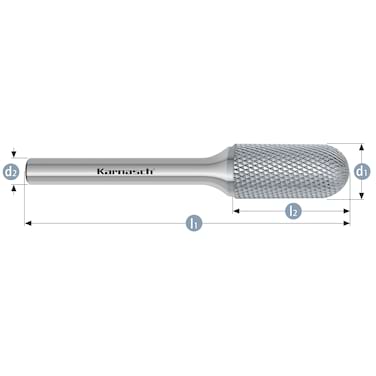 HM Frässtifte - 12 x 25 x 6 x 70 <br>Zahnform: HP-11 Micro - Form: Walzenrundform - DIN 8033: WRC