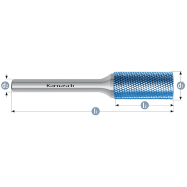 HM Frässtifte - 10 x 20 x 6 x 65 <br>Zahnform: HP-11 Micro - Form: Zylinder - DIN 8033: ZYA