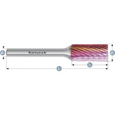 HM Frässtifte - 6 x 13 x 3 x 45 <br>Zahnform: HP-1 - Form: Zylinder - DIN 8033: ZYA