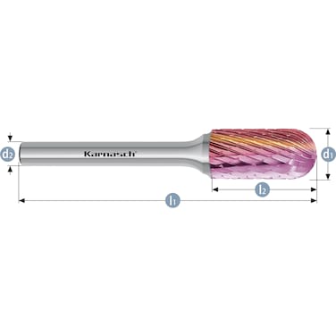 HM Frässtifte - 10 x 20 x 6 x 65 <br>Zahnform: HP-1 - Form: Walzenrundform - DIN 8033: WRC