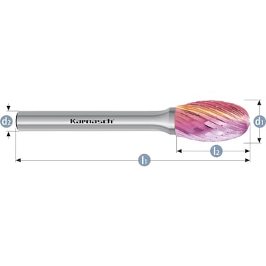HM Frässtifte - 6 x 10 x 3 x 42 <br>Zahnform: HP-1 - Form: Tropfen - DIN 8033: TRE