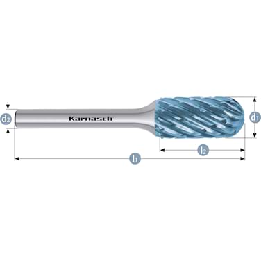 HM Frässtifte - 10 x 20 x 6 x 65 <br>Zahnform: HP-8 - Form: Walzenrundform - DIN 8033: WRC