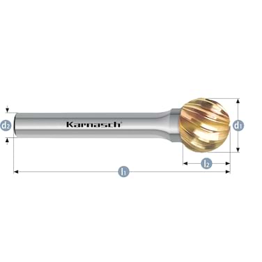 HM Frässtifte - 3 x 2.5 x 3 x 38 <br>Zahnform: HP-9 - Form: Kugel - DIN 8033: KUD
